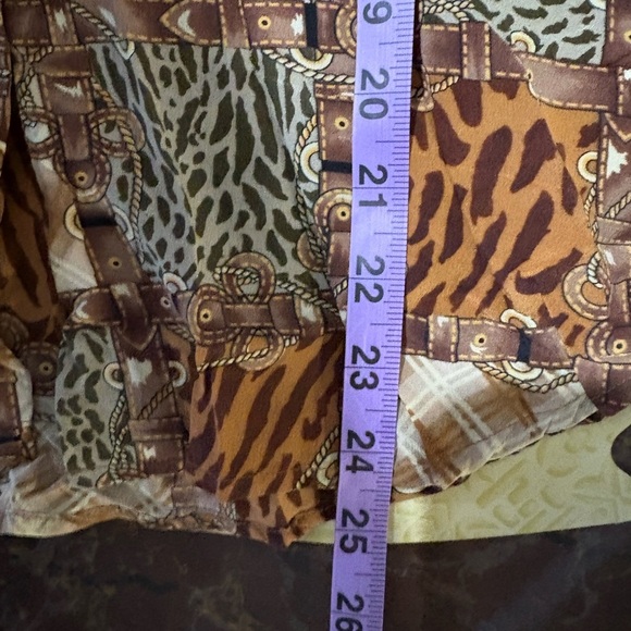 Allison Taylor Brown and Green Blouse with Animal Print - Picture 9 of 10